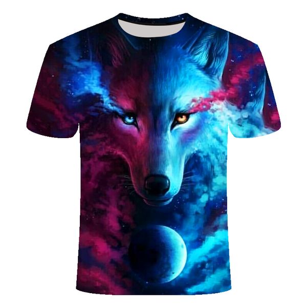 

mens men wolf printing pattern breathable 3d print shirts humor kawaii harajuku men clothing