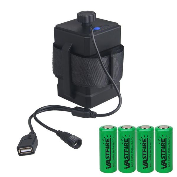 

bike lights 16.8v waterproof diy 4x26650 battery case box cover dc usb power for led car emergency start light cycling accessories