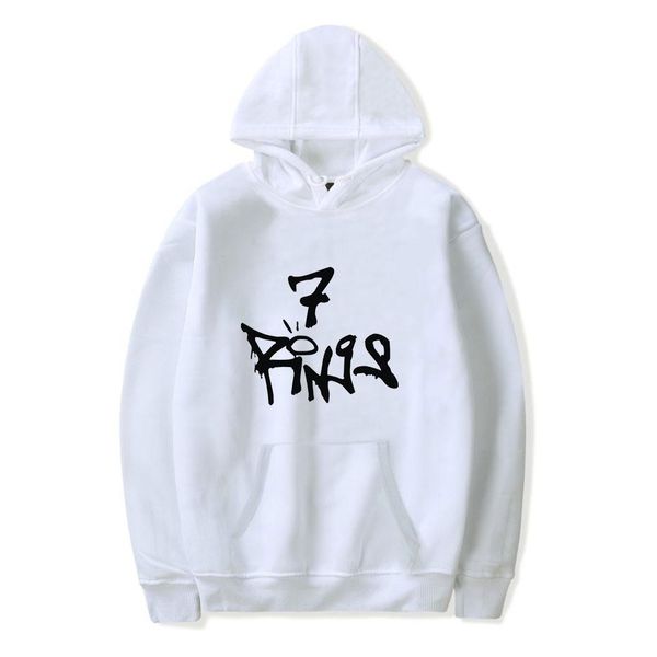 

2020 ariana grande hoodies pullover 7 кольцо для печати толстовка с длинным рукавом мужчины женские одежда повседневная одежда топы письмо х, Black
