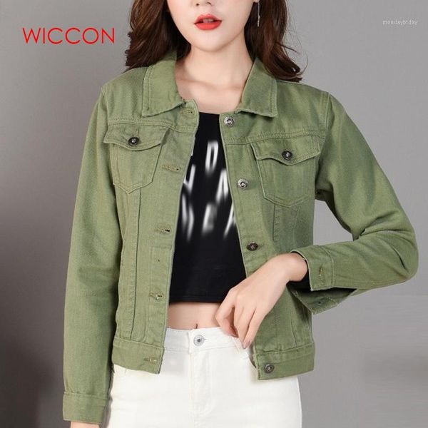 

women basic coats autumn & winter denim jacket 2019 vintage long sleeve slim female jeans coat casual girls outwear1, Black;brown