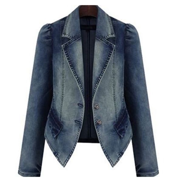 

sisjuly dark blue denim jacket coat women spring winter plus size punk motorcycle office lady work short outerwear jeans coats 201030, Black;brown