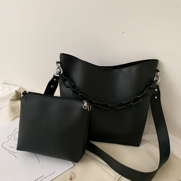 

large capacity drawstring bags composite bucket bags chains straps shoulder bags women messenger cross body handbags