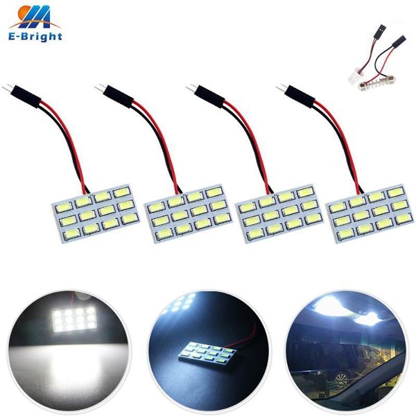 

emergency lights 4pcs dc12v w5w t10 led 5730 12 smd light panel board pure white car auto interior dome reading map festoon lamp bulb 6000k