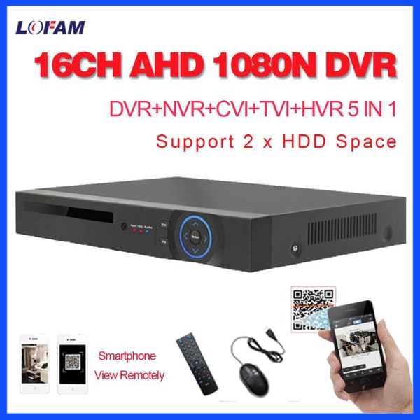 

lofam cctv surveillance 16ch ahd 1080n security h.264 dvr 1080p 16 channel hybrid dvr nvr wifi video recorder support 2 hdd, Black;white