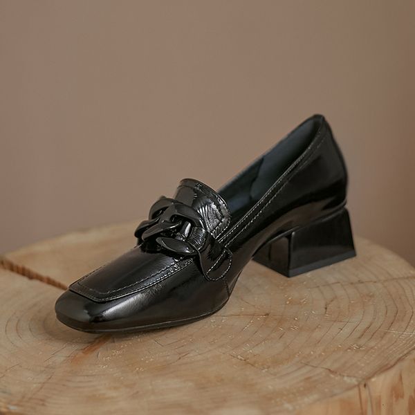 

pumps 2021 women shoes plus size 22-26cm upper pig lining + lambskin skin 2-colour heel dre0, Black