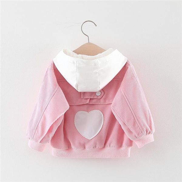 

spring autumn baby princess jacket heart shape corduroy baby girls hooded jacket cardigan infant toddler girl clothing, Blue;gray