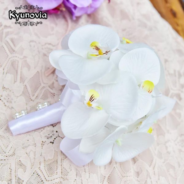 

kyunovia mini flower girl wedding bouquet bridesmaid wedding flowers orchid bridal bouquet fake home decoration by12
