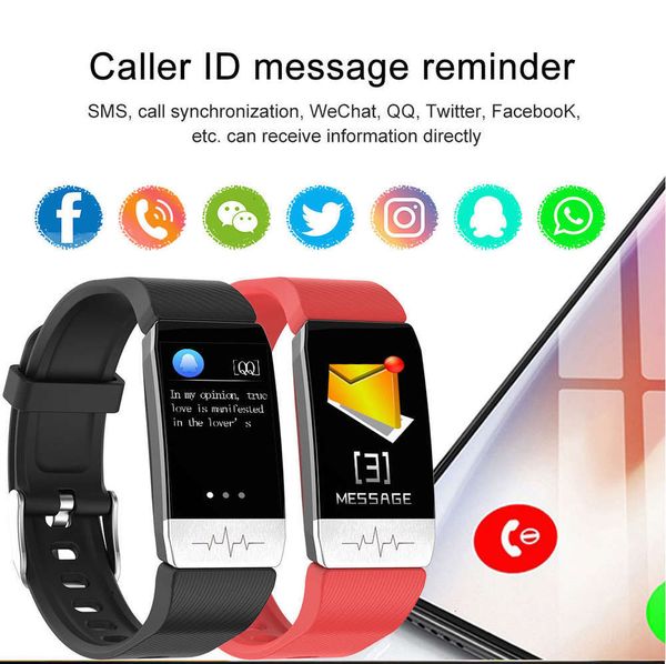 

t1s temperature intelligent bracelet heart rate prsure blood oxygen monitoring multi movement mode prod