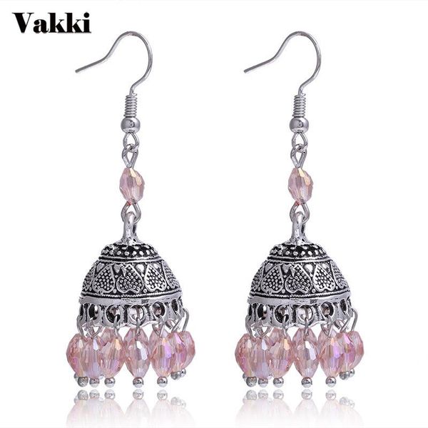 

винтаж этнической индия jhumka jhumki серьга резного лотос ручной традиция белл серьга падения ювелирных изделия для женщин ювелирных издели, Silver