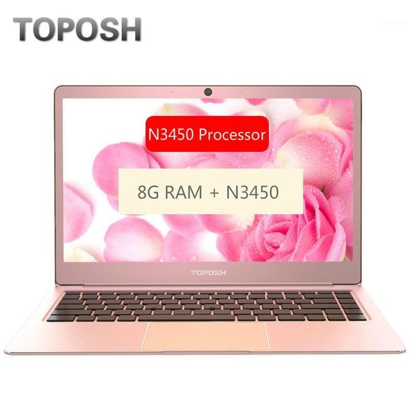

lap fashion rose gold n3450 8g ram ssd notebook 14 inch mini pc computer portable business travel office lapslim student netbook1