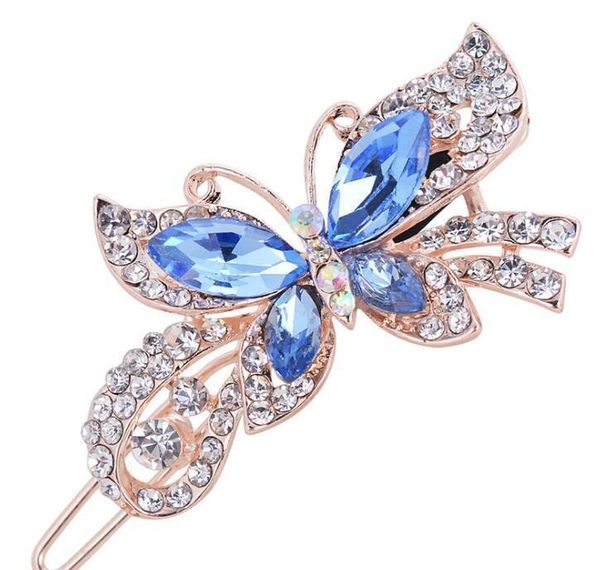 

fashion women crystal diamond butterfly hairpins hair clip barrette hair band accessories 4 col jlllkp comb2010, Black;brown