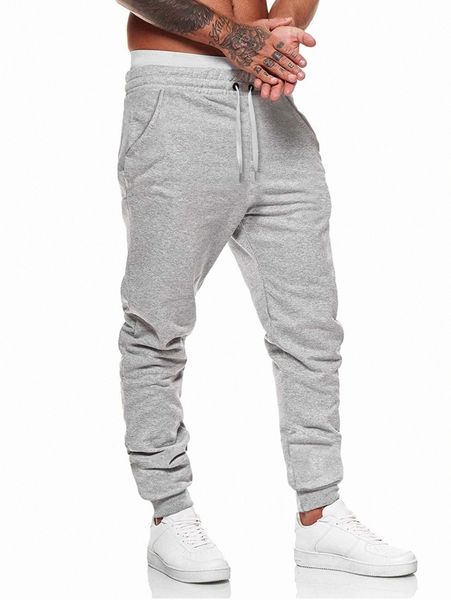 

men drawstring waist slant pocket sweatpants f6a1#, Black