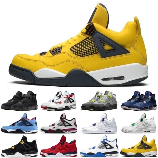 

snakeskin\wholesale\rretro neon 4 4s men women sport shoes black cat athletics mens womens trainers sports sneakers size 5.5-13