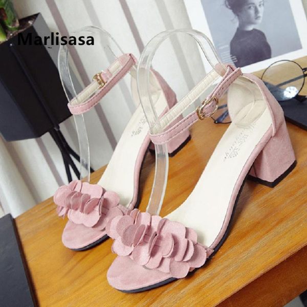

marlisasa women classic pink buckle strap high heel shoes ladies grey peep toe sandals frauen hausschuhe f5369, Black