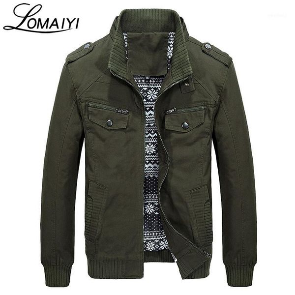 

lomaiyi men's style pure cotton spring autumn jacket men casual coat with zipper pockets khaki male jackets,bm1681, Black;brown