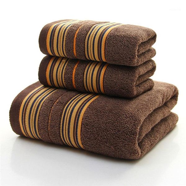 

towel helloyoung 3-pieces thicker stripe pattern soft cotton set bathroom super absorbent bath face towels1