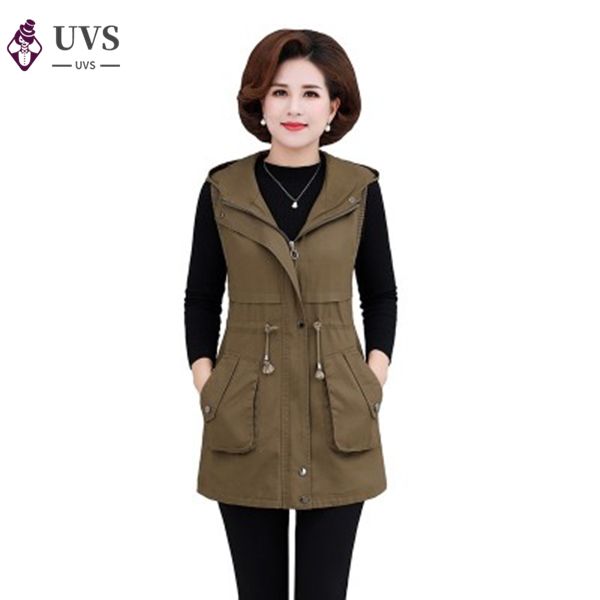 

2020 autumn spring women vest jacket waistcoat lady office hooded waistcoat casual sleeveless vests coats plus size 5xl, Black;white