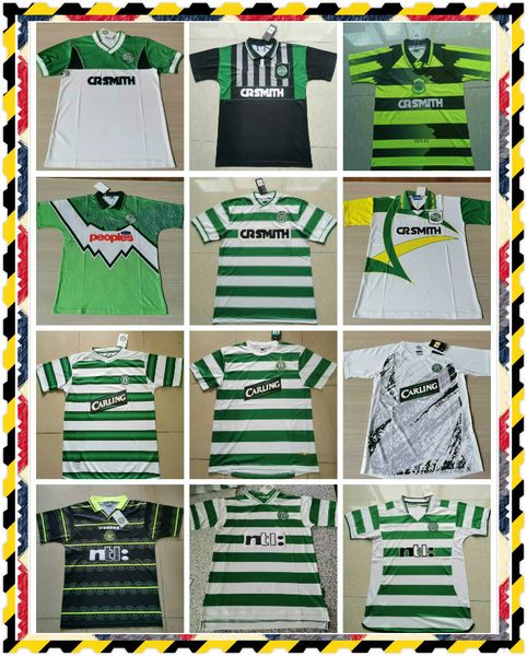 

1991 1992 1995 1996 1997 1998 1999 2005 2006 retro soccer jerseys larsson nakamura johnson classic vintage celtic football sports shirts, Black;yellow