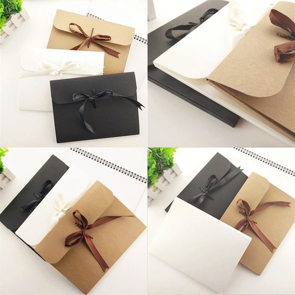 

24*18*0.7cm large kraft p envelope postcard box packaging case white paper gift envelope for silk scarf with ribbon box dhl 8 n2
