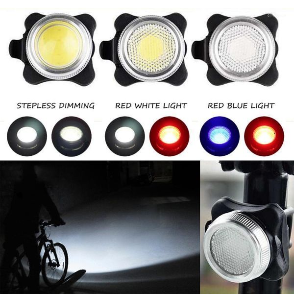 

bicycle light usb charging 5 mode two-color cob bicycle tail light white/red/blue stepless dimming taillight accessories1
