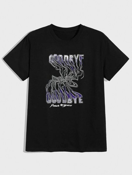 

romwe guys letter graphic tee c88d#, White;black