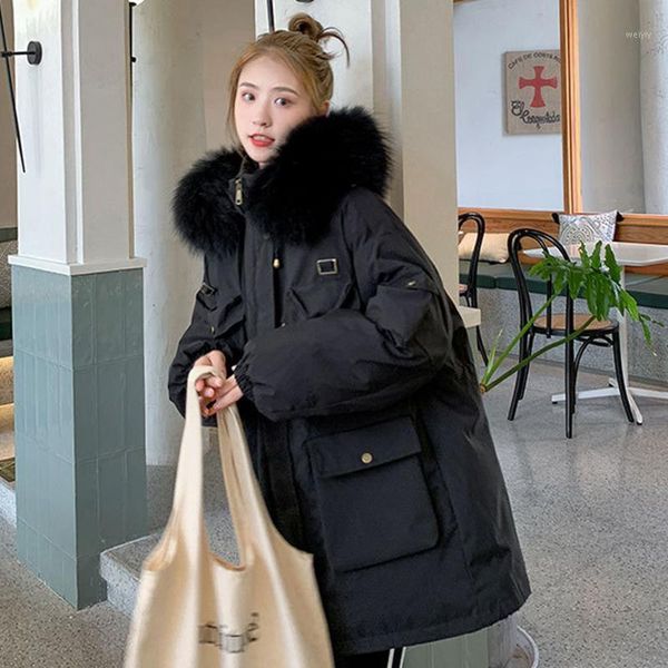 

winter jacket women loose oversize padded jacket female 2020 new tooling heavy pike coat down padded 8171, Black