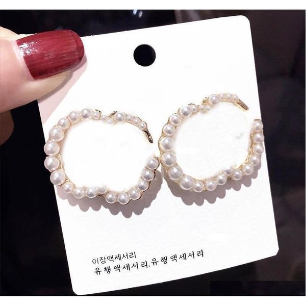 

fashion pearl alphabet earrings ladies letters earrings women vintage studs earrings jewelry accessories part jllxjn dayupshop, Golden