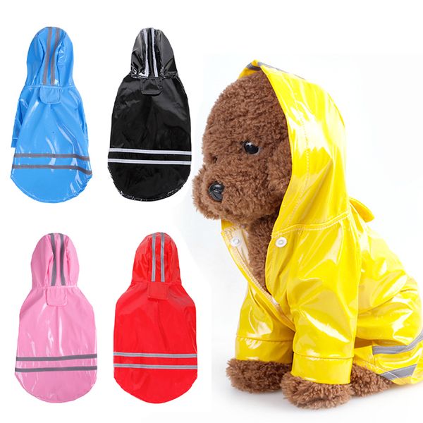 

reflective dog summer outdoor pet rain coat s-xl hoody waterproof jacket clothes pu raincoat for small dogs chihuahua