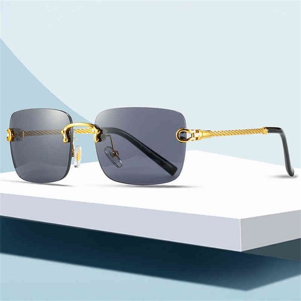 

70% off clearance online men's and women's new frameless twist metal leg sunglasses personalized optical frame sunglasses, White;black