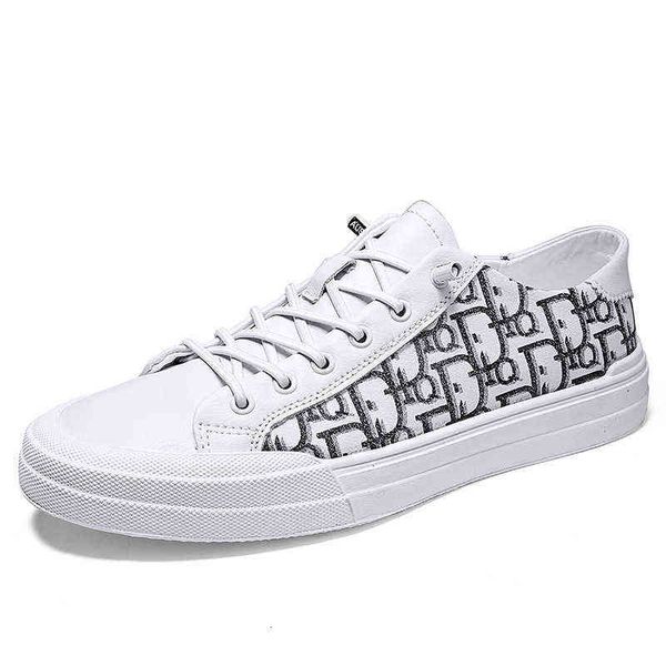 

little white shoes men's korean fashion leather casual board youth versatile low breathable british, Black