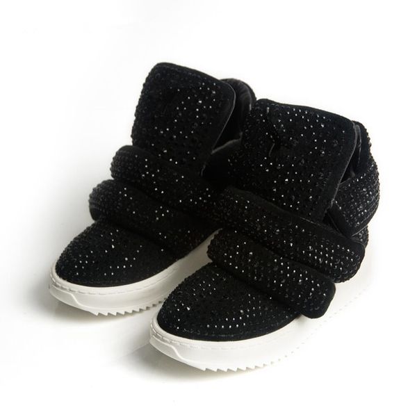 

2020 leather children's children rhinestone winter sneakers shoes autumn girls boys fashion sports warm boots, Black;red