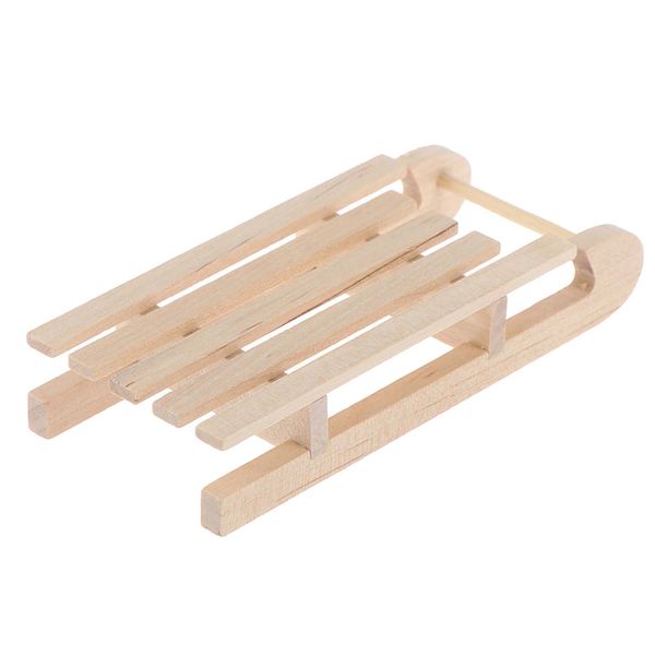 

diy new 1/12 mini model wooden sleigh gift box christmas landscape doll house accessory high quality