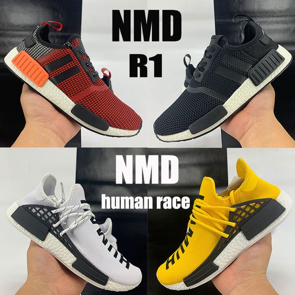 

new r1 human race running shoes lush red europe exclusive hu hue pharrell yellow blanch blue triple white mens sneakers women trainers