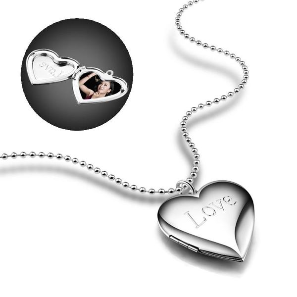 

solid 925 sterling silver p box pendant fashion diy p necklace love heart-shaped necklace for woman valentine's day gift