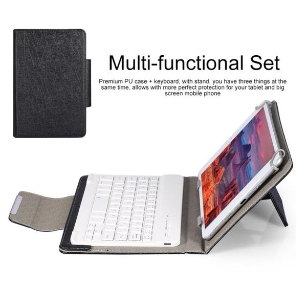 

two-in-one bluetooth keyboard pu leather case holder protective cover tablet computer dustproof, waterproof and scratchproof