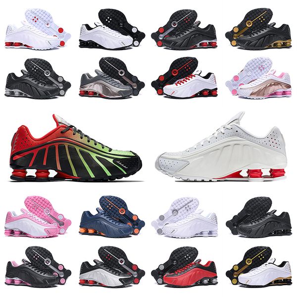 

2021 new mens womens cushion running shoes shox tl og r4 301 designer neymar vibrant tones copper grey neymar sail sports sneakers 36-46, White;red