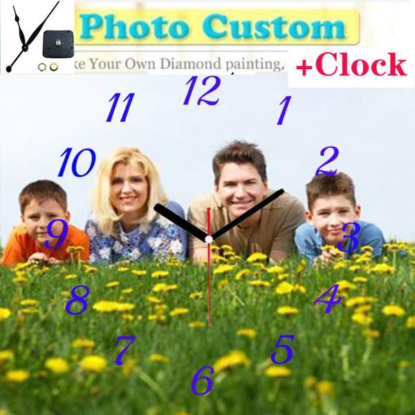 

2020 diy 5d diamond painting full square/ round p custom clock 5d custom private personal customization clocks cross stitch