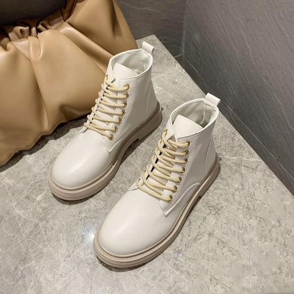 

2020 soft pu leather ankle boots women platform motorcycle booties female autumn winter shoes woman goth thick with short boots, Black