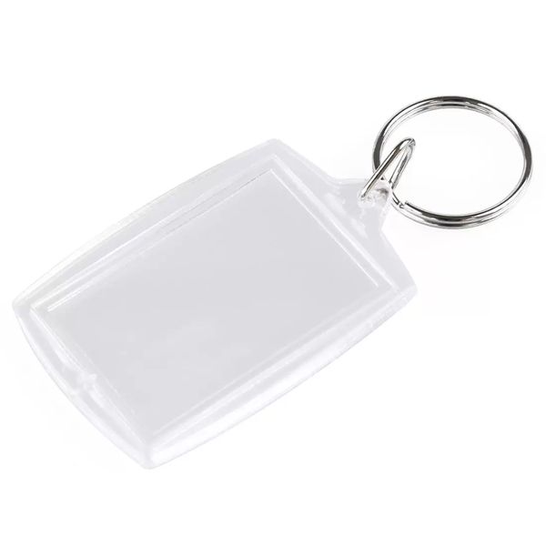 2022 Acrilico Plastica Blank Keyrings Inserisci Passaporto Photo Photo Telaio Portachiavi Picture Cornice Portachiavi Gift Party