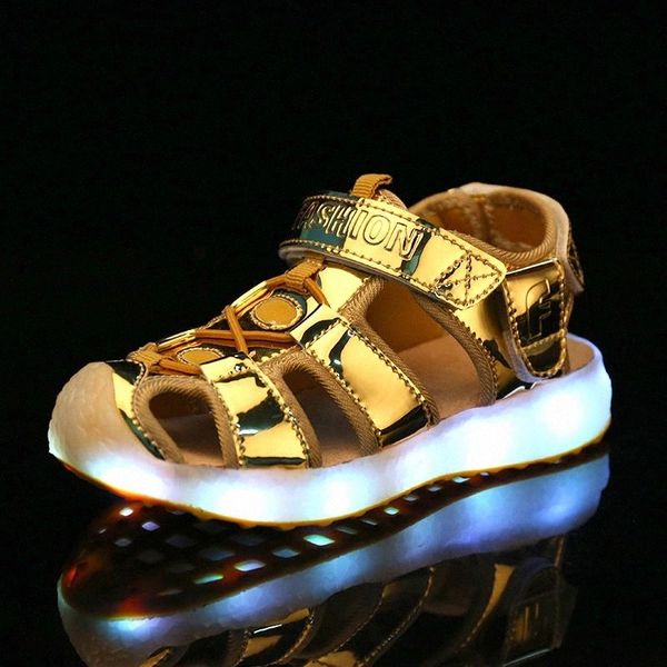

new 2018 summer children led light sandals usb charging kids led luminous shoes girls boys comfortable beach sandals 26-37 #ot9a