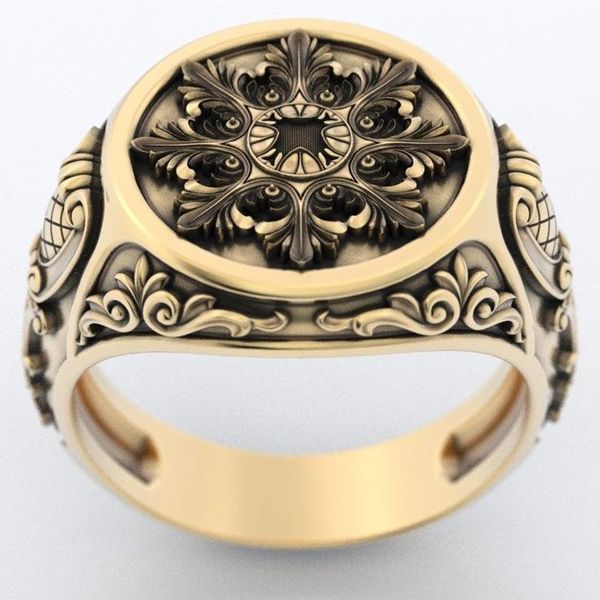 

men's 925 silver vintage domineering ring 18k yellow gold plated rose gold ring gift jewelry wholesale, Golden;silver