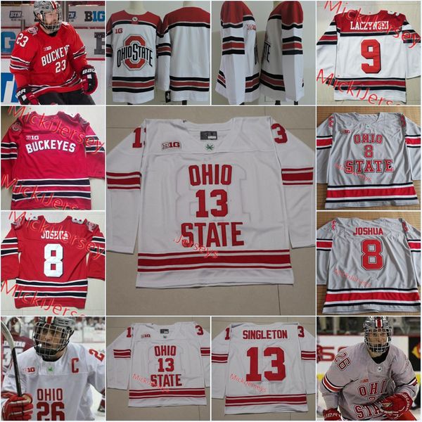 

ohio state buckeyes stitched college hockey jersey 17 ryan kesler 30 sean romeo 19 matthew jennings 31 evan moyse 8 dakota joshua 27 paul ca, Black