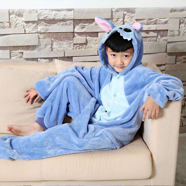 

stiletto flannel animal one-piece blue pajamas cartoon for children ovd1, Blue;red