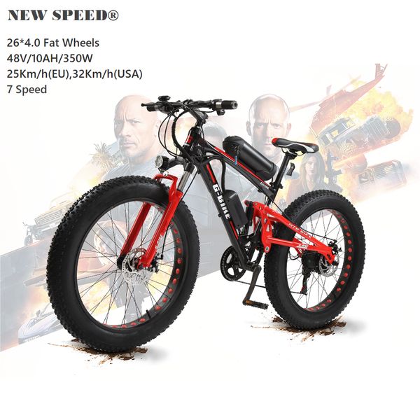 

electric mountain hybrid bike/bicycle new speed® fat tire 26" mtb/7 speed, Silver;blue