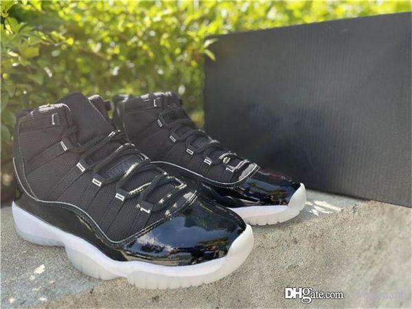 

air authentic 11 jubilee 25th anniversary sports shoes black white metallic silver real carbon fiber retro men women sneakers with box