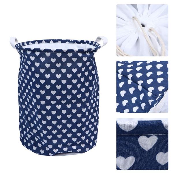

1pc portable drawstring laundry organizer foldable clothing storage bucket