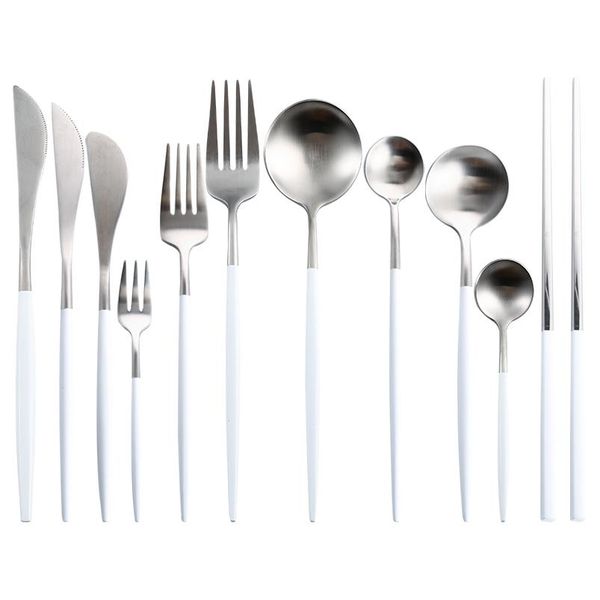 

upscale food tableware set stainless steel butter knives chopstick steak knife fork coffee spoon teaspoon silverwaresets bbyfdv