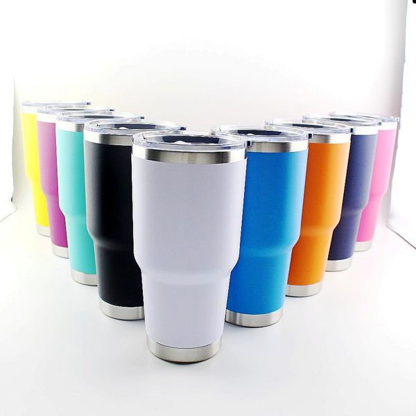 

30 oz powder-coated coffee cup 304 stainless steel tumbler large-capacity travel car mug with sealing lid t