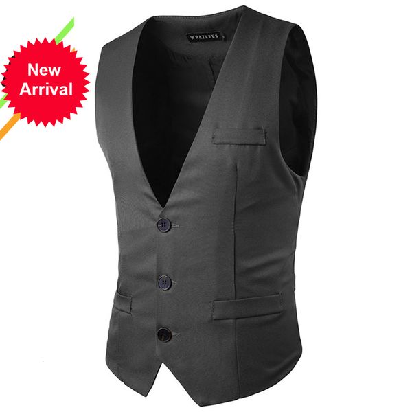 

2021 new arrival vests for men slim fit mens suit vest male waistcoat gilet homme casual sleeveless formal business jacket gpt3, Black;white