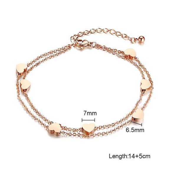 

fxm winter arrival fashion jewelry for women birthday gift rose many heart metal color 7mm simple no allergic women bracelet, Black